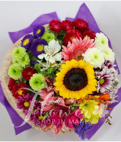 A Bouquet of Mixed Colorful Flowers