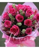 1 Dozen Pink Roses (Round Bouquet)