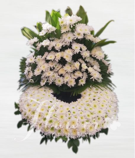 Elegant White Rados Urn Flower Arrangement