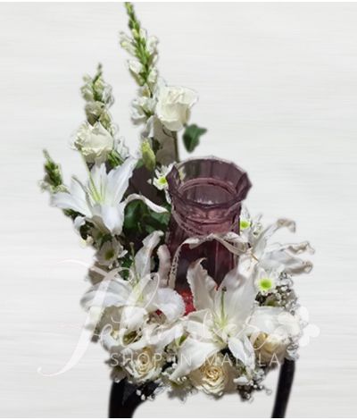 Brilliance Mixed White Urn Flower Arrangement